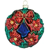 Weihnachtskranz Glas 9cm Christbaumschmuck Weihnachtskugeln Adventskranz bunt