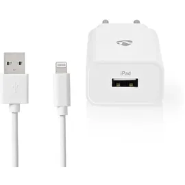Nedis Netzladegerät 12 W 1x 2.4 A A - Anzahl der Ausgänge: 1, USB-A, Lightning 8-Pin (Lose) Kabel, Single Voltage Output