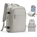 livbote Handgepäck Rucksack 40x30x20 Wizzair Vueling Reiserucksack Damen Herren Rucksack Wasserdicht mit Schuhfach Laptop Rucksack mit USB-Ladeanschluss Braun
