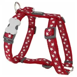 Red Dingo Hundegeschirr, Größe L, 25 mm breit, Halsumfang 46-76 cm, Körper 56-80 cm, Rot/weiße Sterne