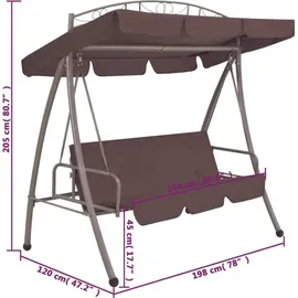 vidaXL Hollywoodschaukel 3-Sitzer kaffeebraun