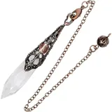 luxuskollektion Bergkristall Reiki Heilung Stein Pendel mit Vintage Kette