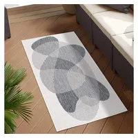 Carpet City Outdoor Teppich Wetterfest 80x150 cm - Creme-Grau