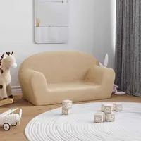 Kindersofa 2-sitzer Creme Weicher Plüsch