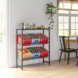 Homcom Getränkekistenregal 103 x 30 x 113,5 cm Schwarz