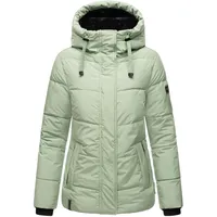 Navahoo Damen, Winterjacke mit Kapuze und abnehmbaren Kunstfell-Kragen Sag ja XIV Smokey Mint Gr. XXL - XXL