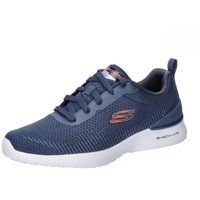 SKECHERS Herren Skech-air Dynamight Bliton Sneaker, Marineblaues Netzgewebe, orangefarbener Rand, 39 EU