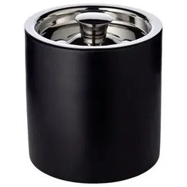 Edzard Eiseimer Pearl, Höhe 16 cm, inkl. Deckel und Eiszange, außen matt schwarz, Edelstahl