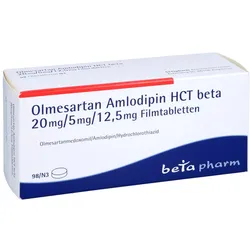 OLMESARTAN Amlodipin HCT beta 20mg/5mg/12,5mg FTA 98 St
