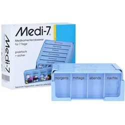 MEDI 7 Medikamentendosierer 7 Tage blau 1 St