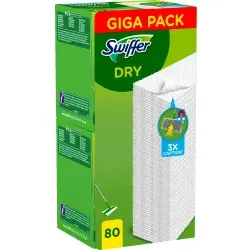 Swiffer Trocken Wischtücher Nachfüllpackung, 80 Stück 5410076302475 , 1 Karton = 2 Packungen à 40 Stück