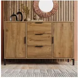 stilvora Kommode 120 x 76 x 40 cm Dunkle Eiche / Braun