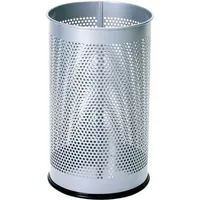 Alco Papierkorb Metall 15 Liter silber,