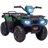 Homcom Elektro Kinderquad, Elektro-Quad mit LED und Musik, Elektroauto, Kinderfahrzeug für Kinder ab 3 Jahren, Kindermotorrad, Schwarz+Grün, 88 x 45 x 50 cm