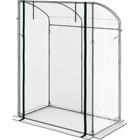 Outsunny Gewächshaus mit Tür Gebogendach winterfest Foliengewächshaus aus Stahl, Treibhaus für Balkon, Garten, Tomatenhaus 128 x 70 x 170 cm, Tomatengewächshaus für Tomaten, Blumen, Transparent   Aosom
