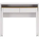 vente-unique Konsolenschreibtisch ausziehbar mit 2 Schubladen - Weiß - Holzfarben - LOAVIA