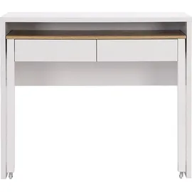 vente-unique Konsolenschreibtisch ausziehbar mit 2 Schubladen - Weiß - Holzfarben - LOAVIA