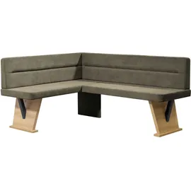 Home Affaire Eckbank HOME AFFAIRE "Laros", braun (dunkelbraun, dekor eiche ontario), B:182cm H:87,5cm T:141cm, Massivholz, Spanplatte, Sitzbänke, Eckbank, Bezug in verschiedenen Qualitäten und Farben