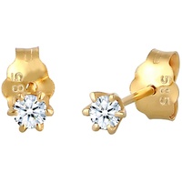 Elli DIAMORE Ohrringe Damen Ohrstecker Elegant Klassisch Diamant (0.12 ct.) 585 Gelbgold