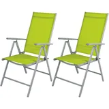Mojawo Garten Klappstuhl 53 x 73 x 92 cm Silbergrau/Lime 2 St.