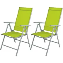Mojawo Garten Klappstuhl 53 x 73 x 92 cm Silbergrau/Lime 2 St.