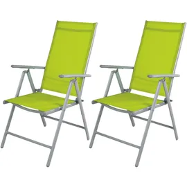 Mojawo Garten Klappstuhl 53 x 73 x 92 cm Silbergrau/Lime 2 St.