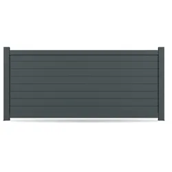 Zaun, Aluminium, Anthrazit, Modell Frankfurt, flexible Befestigungssysteme, Zaunelement individuell konfigurierbar