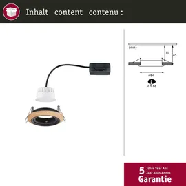 Paulmann Einbauleuchte Lanati 6W rund 84mm schwarz matt