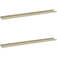 vidaXL Wandregal 100 x 9 x 3 cm Weiß und Sonoma-Eiche