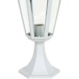 Harms Import ALU Sockel Leuchte Garten Beleuchtung Außen Steh Lampe Laterne weiß