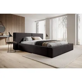 FEDVE Polsterbett Doppelbett Lopra Bett Bettkasten 180x200 cm Dunkelgrau (Magic Velvet 2273) - Dunkelgrau