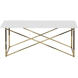 Beliani Couchtisch Weiß mit Gold 50 cm