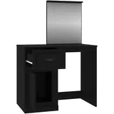 vidaXL Schminktisch mit Spiegel Schwarz 90x50x132,5 cm Holzwerkstoff
