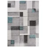 TaraCarpet Teppich Moderner Designerteppich TC-Fashion 6114 Karos in grau, beige und blau, rechteckig, Höhe: 12 mm, Kurzflor Karos blau grau Wohnzimmer Schlafzimmer Kinderzimmer 160x220 blau 160 cm x 220 cm x 12 mm