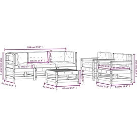 vidaXL Garten-Lounge-Set 6-tlg. braun/beige