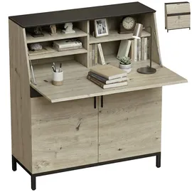 Homcom Sekretär-Schreibtisch mit Regalen und Schrankfach 100 cm Naturholz | Gr.: onesize