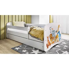 WFL GROUP Jugendbett Emily 70 x 140 cm Kiefer massiv weiß/braun