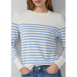 s.Oliver Gestreifter Longpullover blau / creme 4XL