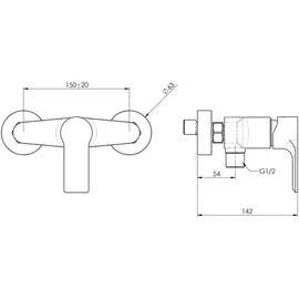 Sapho PAX Duscharmatur, schwarz matt