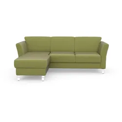 Ecksofa SIT & MORE "Visby L-Form", grün, B:248cm H:87cm T:162cm, Sofas, wahlweise mit Bettfunktion und Bettkasten, frei im Raum stellbar