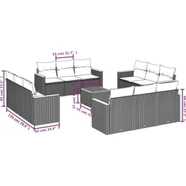 vidaXL Gartensofa-Set 13-tlg. grau