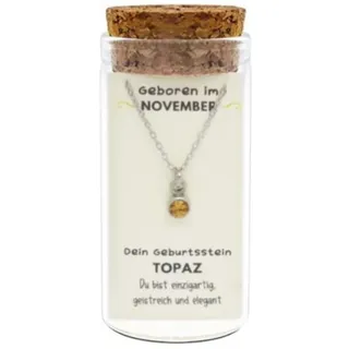 JOJO Handelsagentur November Geburtsstein Kette im Gläschen
