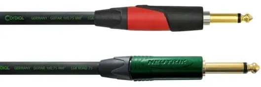 Cordial ENCORE CRI 9 PP-SILENT - 9,0 m, NEUTRIK Klinke 6,3 mm mono SILENT rot gold / Klinke 6,3 mm mono CC grün