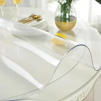 Rund Schreibtischunterlage Transparent 77cm - Tischdecke Durchsichtig Nach Maß 1.5mm - Wasserdicht, 65°-Fase, Hautschutz Transparente Tischfolie, Outdoor Tischdecke, Durchsichtig 1.5mm