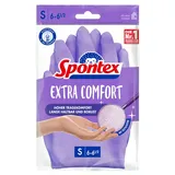 Spontex Extra Comfort, 12307016 Naturkautschuk mit weichem Textilfutter, ideal für alle Putzarbeiten im Haushalt, 30°C waschbar, Größe S