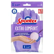 Spontex Extra Comfort, 12307016 Naturkautschuk mit weichem Textilfutter, ideal für alle Putzarbeiten im Haushalt, 30°C waschbar, Größe S