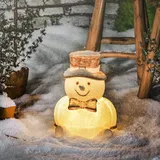 esotec Solarleuchte Schneemann FRED mit Hut H=29cm Gartenfigur Gartendeko 102686 - esotec