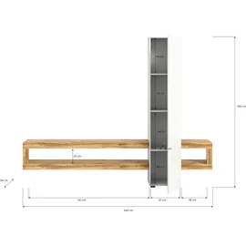 xonox.home Wohnwand Samba Eiche Wotan/Weiß melamin