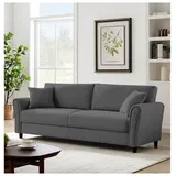 Hti-Living Couch Polyester 2-Sitzer Grau