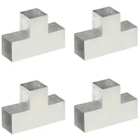 vidaXL Pfostenverbinder T-Form 101 x 101 mm Silber/Metall